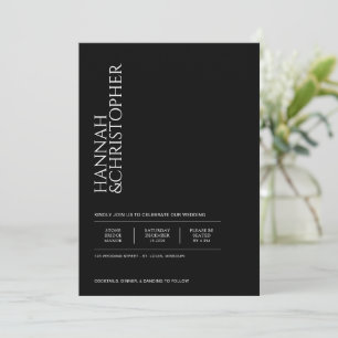 Convites Casamento Preto e Branco Encantador