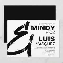 Convites CASAMENTO PRETO E BRANCO Grunge E COMERCIAL E SINA