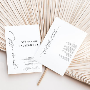 Convites Casamento preto e branco minimalista