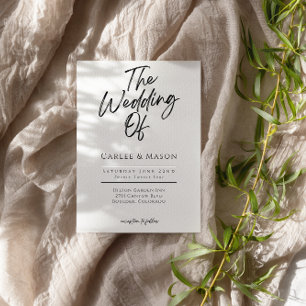 Convites Casamento Preto e Branco Minimalista Moderno