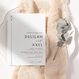 Convites Casamento preto e branco minimalista ultra-moderno