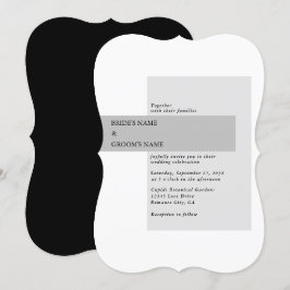 Convites Casamento preto e branco moderno