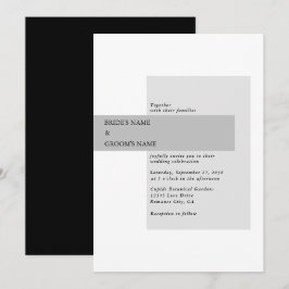 Convites Casamento preto e branco moderno