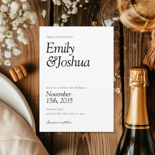 Convites Casamento preto e branco moderno