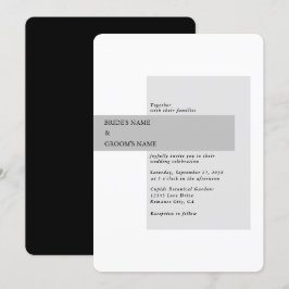 Convites Casamento preto e branco moderno