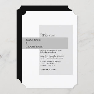 Convites Casamento preto e branco moderno