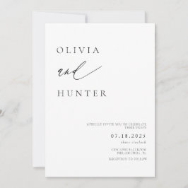 Convites Casamento Preto e Branco Moderno Chic