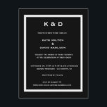 Convites Casamento preto e branco moderno de Minimalistic<br><div class="desc">Para que você personalize/personalize. Todo o texto do defeito pode inteiramente ser personalizado com seus próprios fraseios,  e você pode igualmente mudar as pias batismais,  os tamanhos,  & as cores do texto.</div>