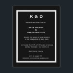 Convites Casamento preto e branco moderno de Minimalistic<br><div class="desc">Para que você personalize/personalize. Todo o texto do defeito pode inteiramente ser personalizado com seus próprios fraseios,  e você pode igualmente mudar as pias batismais,  os tamanhos,  & as cores do texto.</div>