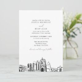 Convites Casamento preto e branco moderno de San Diego