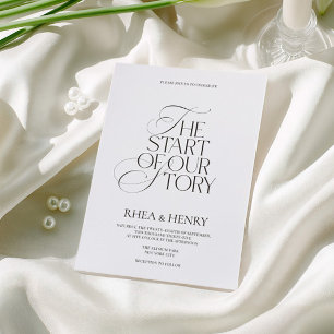 Convites Casamento Preto e Branco Moderno e Elegante