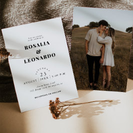 Convites Casamento preto e branco moderno e elegante