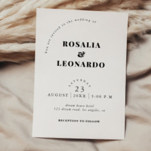 Convites Casamento preto e branco moderno e elegante