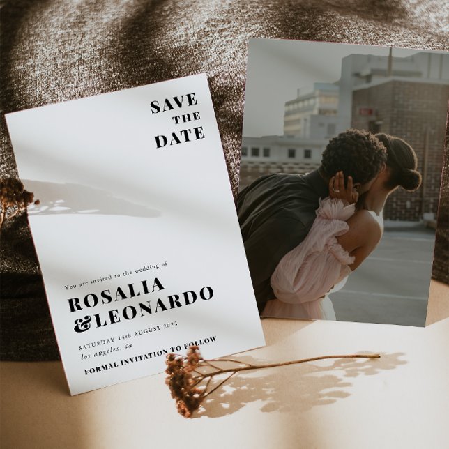 Convites Casamento preto e branco moderno e elegante (Criador carregado)