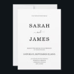 Convites Casamento preto e branco moderno minimalista simpl<br><div class="desc">Simples convite de casamento preto e branco minimalista. Personalize todo texto e cores neste convite elegante para o casamento.</div>