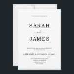 Convites Casamento preto e branco moderno minimalista simpl<br><div class="desc">Simples convite de casamento preto e branco minimalista. Personalize todo texto e cores neste convite elegante para o casamento.</div>
