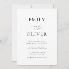 Convites Casamento preto e branco moderno simples