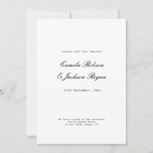 Convites Casamento Preto e Branco Old Money
