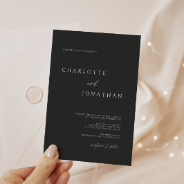 Convites Casamento preto e branco simples moderno