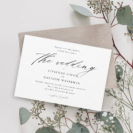 Convites Casamento preto e branco simples moderno