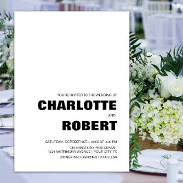 Convites Casamento preto e branco simples moderno