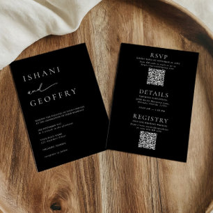 Convites Casamento preto e branco tudo em um tamanho 6,5"x8