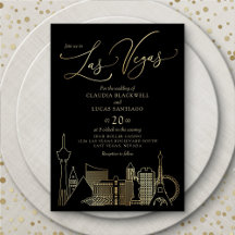 Casamento Preto e Dourado de Las Vegas