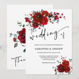 Convites Casamento Preto e Vermelho