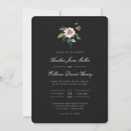 Convites Casamento Preto Floral