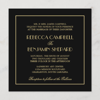 Convites Casamento preto formal chique elegante decadente