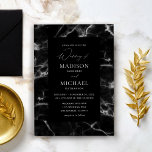 Convites Casamento Preto Marble 2<br><div class="desc">Envie convites bonitos,  de artistas projetados e de alta qualidade e deixe seus convidados animados com seu belo casamento com seus Convites de Casamento de Marte Negra.</div>