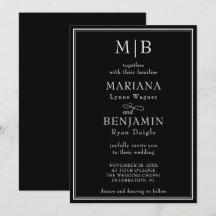 Casamento Preto Minimalista com Borda Moderna
