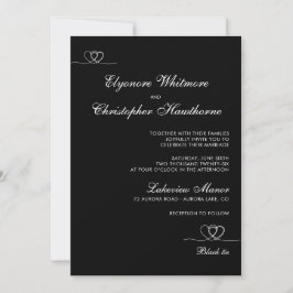 Convites Casamento Preto Moderno Chic Mix e Match