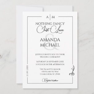 Convites Casamento Preto Monocromático Minimalista Moderno
