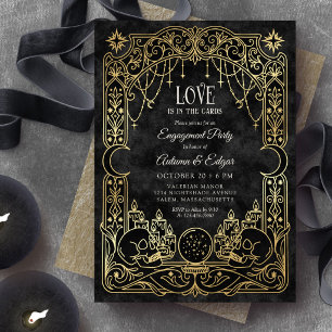 Convites Casamento Preto Tarot Halloween Gótico