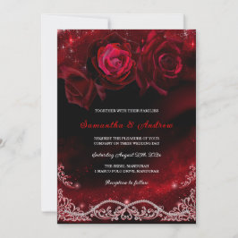 Convites Casamento Preto Vermelho e Branco
