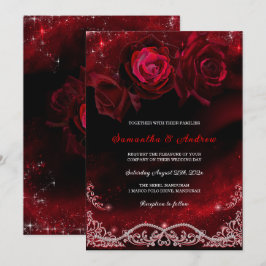 Convites Casamento Preto Vermelho e Branco