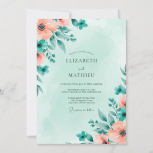 Convites Casamento Primavera Atmosférico Verde Menta