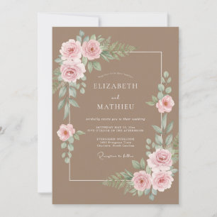 Convites Casamento Primavera Caprichoso Mocha