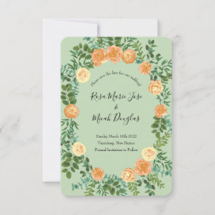 Convites Casamento Primavera Pastel Verde Pêssego