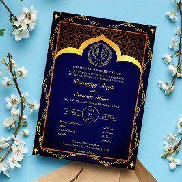 Convites Casamento Punjabi Sikh Anand Karaj Floral