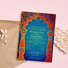 Convites Casamento Punjabi Sikh Anand Karaj Ouro