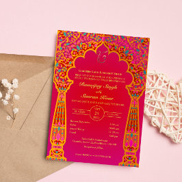 Convites Casamento Punjabi Sikh Anand Karaj Ouro