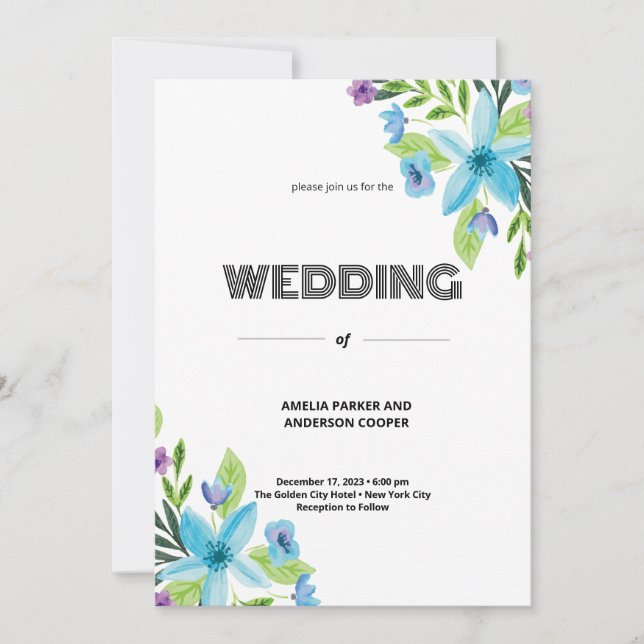 Convites Casamento Pure Love Blossoms (Frente)