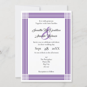 Convites Casamento púrpura e branco