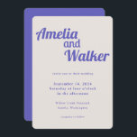 Convites Casamento Púrpura Perfeito de Retro Delight<br><div class="desc">Apresentando nosso design de convite para casamento "Retro Delight", onde a simplicidade encontra charme de vintage. Esta design é uma mistura harmoniosa de minimalismo moderno e elementos nostálgicos, criando uma experiência visual única para o seu dia especial. O design apresenta um roxo perfeito que traz um pop de cor vibrante,...</div>