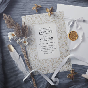 Convites Casamento QR Code de Renda Vintage Embutida Orname