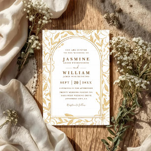 Convites Casamento QR Code Elegante com Flores ao Redor Dou