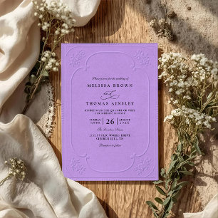 Convites Casamento QR Code em relevo ornamentado elegante v