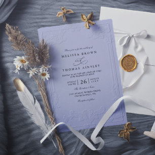 Convites Casamento QR Code em relevo ornamentado elegante v